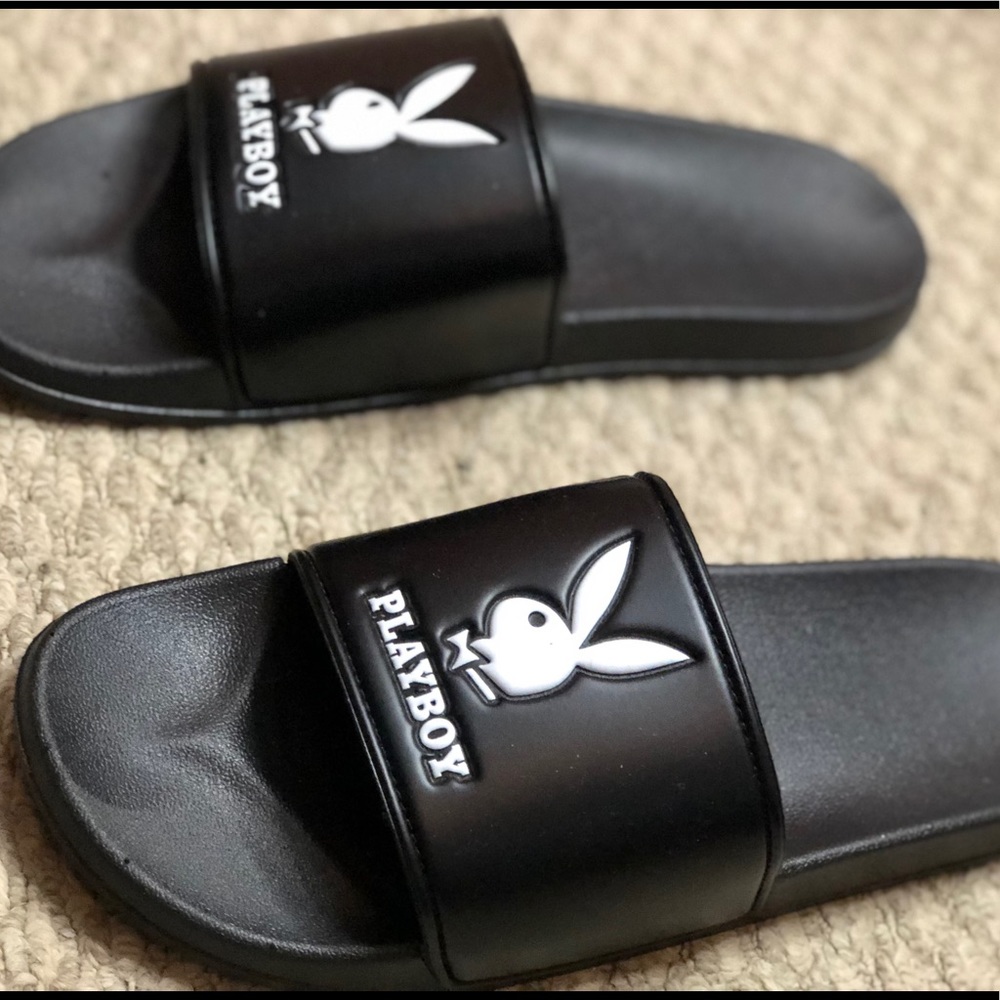 PLAYBOY x Playboy Black Slide Sandals